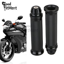 Universal Motorrad Lenkergriffe 22mm Aluminium Gummi Griffe Anti-Rutsch Schwarz
