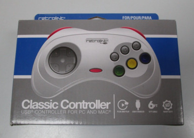RetroLink Sega Saturn Style PC-Controller  weiß / USB-Gamepad  NEU