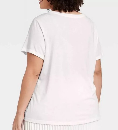 A New Day Women's Short Sleeve Round Neck T Shirt White Size XL - Picture 3 of 11