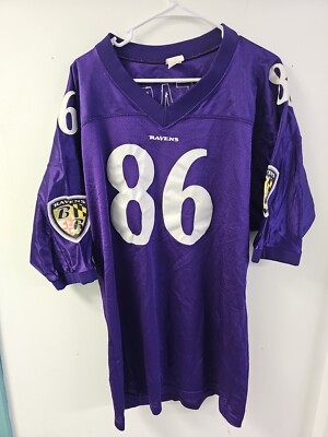 TODD HEAP STITCHED SEWN BALTIMORE RAVENS NFL JERSEY #86 SIZE Large JESCO Purple