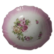 Vintage G. Wiegand German Pink Floral Bowl