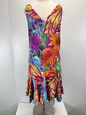 Lauren Ralph Lauren Floral Dress Sz 10 Women’s Tropical Flounce Cruise