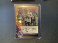 Paddy Fisher 2021 Prizm Draft Picks Football Gold Pulsar Auto /49 Panthers
