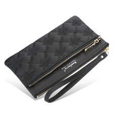 Womens Travel Double Zip Phone Wristlet Wallet Credit Card Holder Handbag Purse