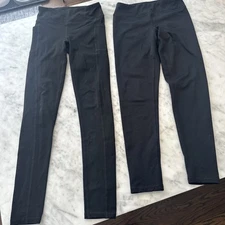 Lot Of 2! Girls 90 Degrees By Reflex Leggings; Black; Activewear; Sz Med/10