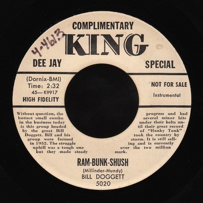 Bill Doggett - Ram-Bunk-Shush / Blue Largo 1957 7'', Single, Promo King Records (