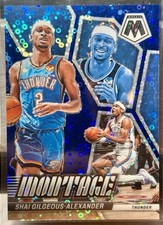 2023-24 Panini Mosaic Fast Break Shai Gilgeous-Alexander Motage Blue Disco/85 SP