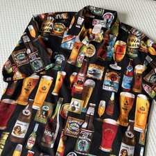 Hilo Hattie VINTAGE Hawaiian Beers Shirt Men Sz M USA Made Excellent Condition