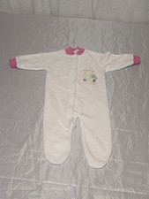 Vintage Gerber White And Pink Soft Embroidered Girls NB Sleeper
