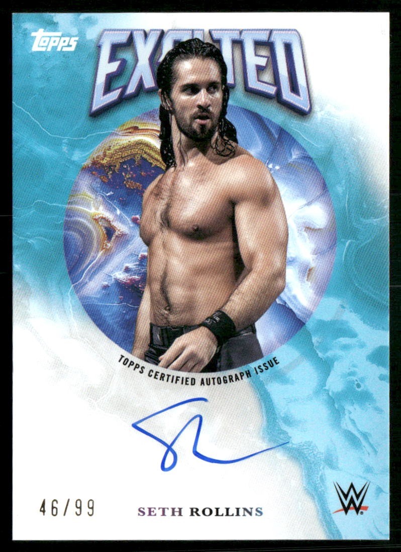 2025 Topps Exalted WWE #EXA-SET Seth Rollins Exalted Autographs Aqua #/99