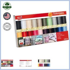 Versatile 20 Piece Thread Set, 100m Spools in Basic Colors for Sewing Projects