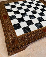 Chess Board Handmade Rosewood – 14.5" Solid Wood Inlaid Board - Christmas Gift🎁