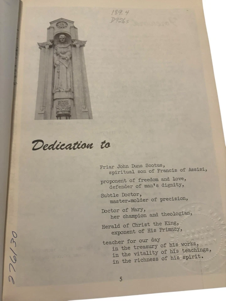 Scotus Speaks Today 1266-1966 Seventh Century Symposium Duns Scotus College Foto 4 de 4