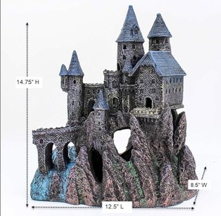 Deco Réplicas Edad de Magia Castillo del Mago Decoración Acuario Poco Uso