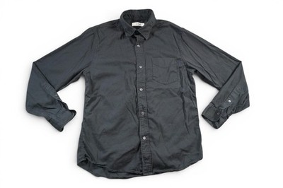 Buck Mason Mainstay Shirt Women Medium Washed Black Long Sleeve Button Up Cotton