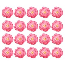 20-Pack Artificial Peonies Heads, Silk Faux Rose Head for DIY 8cm, Pink 