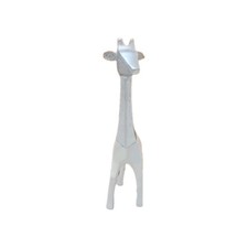 Image of Giraffe Ornament White And Silver 46cm X 27cm New