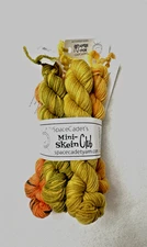 SPACE CADET YARN Green-Orange Mini Skein Club - 5 Great mini  - total 100 grams!