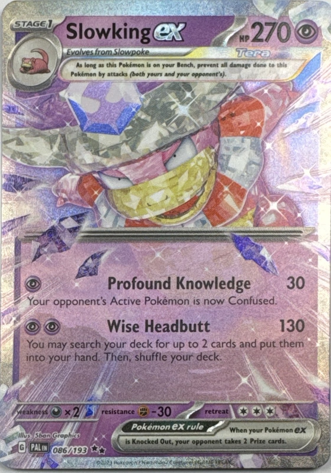 Slowking ex 193 HOLO Double Rare Paldea Evolved Pokemon Near Mint