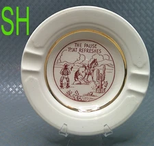 Vintage MCM Funny Naughty Novelty Ceramic Ashtray Horse Dog Man Outside Peeing