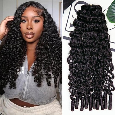 Yimisunny Micro Pre Looped Crochet Human Hair Extensions 18 Inch 2 Pack 120G