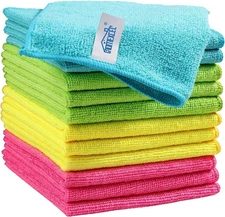 HOMEXCEL Microfiber Cleaning Cloth,12 Pack 11.5" x 11.5", Multicolor 