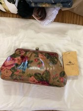 Patricia Nash Potenaz Kiss Lock Clutch Floral Leather Vintage Victorian Garden