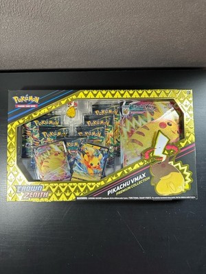 Crown Zenith Pikachu VMAX Premium Collection Box Sealed Pokemon 7 Booster Packs