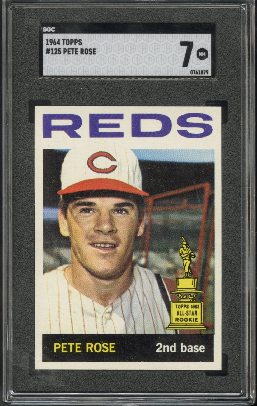 1964 Topps #125 Pete Rose - SGC  NM 7 - DEAD CENTERED - Cincinnati Reds VSCARDS