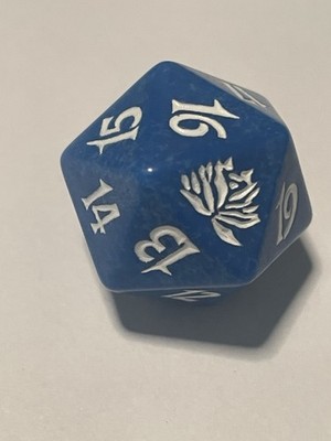 MTG Blue - Spin down D20 Life Counter - Beatdown Black Lotus Magic the Gathering