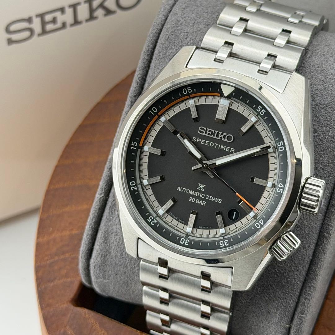 Seiko SBDC217 SpeedTimer Automatic Watch 40 mm Silver Band Japan Model