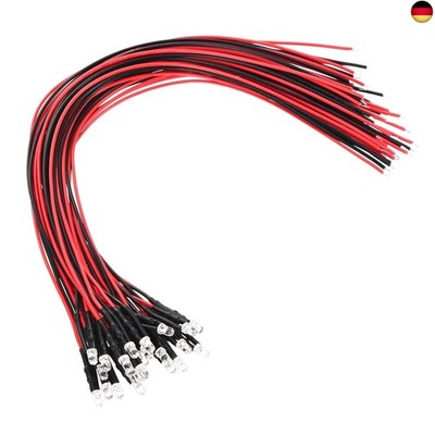 PATIKIL 3mm LED Diode Licht, 24 Stück 3-6V DC Vorverdrahtete Mini LED-Lichter 