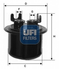 UFI Kraftstofffilter 31.539.00 Filtereinsatz für HONDA CIVIC 4 ED EF Hatchback 2