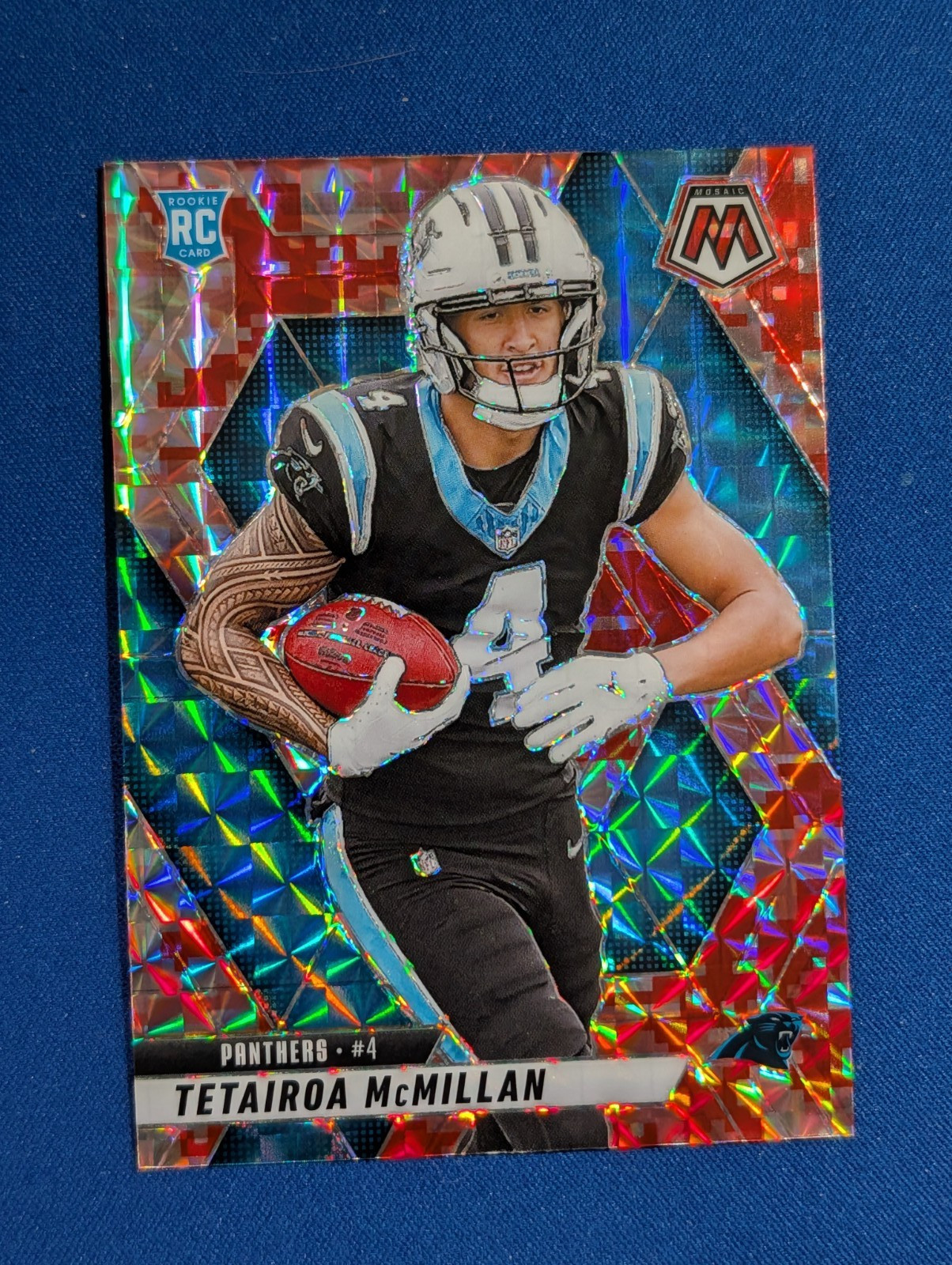 Tetairoa McMillan 2025 Mosaic Rookies RC Camo Red Prizm #309 Carolina Panthers