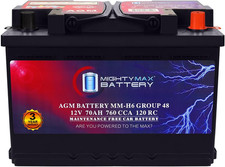MM-H6 12V 70AH AGM Car Battery - 760 CCA, Group Size 48, Start/Stop Ready