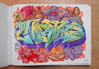 *ORIGINAL ART* CORTES NYC A3 ''GHOF 31'' 9x12'' GRAFFITI Blackbook Marker on Paper