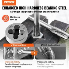 New Tap and Die Set, 116-Piece Include Metric and SAE Size, Bearing Steel Taps