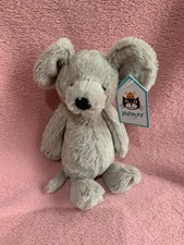 Jellycat Small Bashful Mouse BNWT ~ Jelly1043 ~ Stitched Paws ~ OG Small Mouse