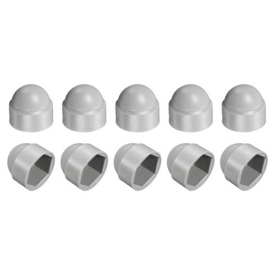 10Pcs Nut Protection Cap, M16x23x27mm Hexagonal Screw Protection Cap (Grey)