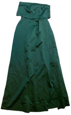 ASOS Design Strapless Scuba Maxi Dress w/ High Split, Hunter Green, US 6
