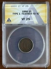 1886 Indian Head Cent - Type 1 - ANACS VF 25