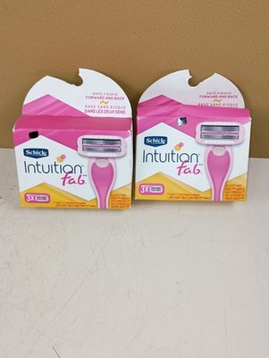 2- SCHICK Intuition F.A.B. FAB Razor Cartridge REFILL 3 ct NEW Damaged Packaging