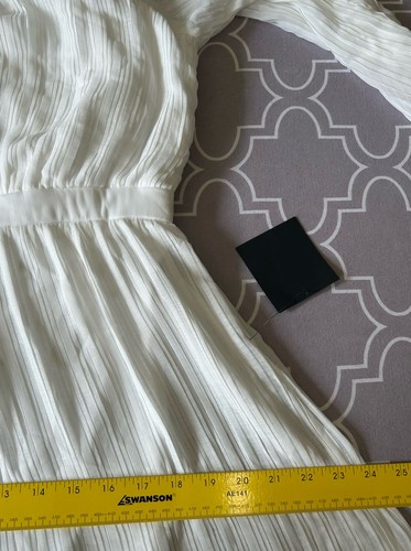 NEW Lulus Always Loving You Midi Dress MEDIUM Pleated One Shoulder White - Picture 7 of 11