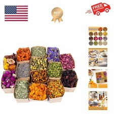 Dried Herbs Kit - Dried Botanicals Bulk,14 Bags Natural Dry Flowers and Herbs...