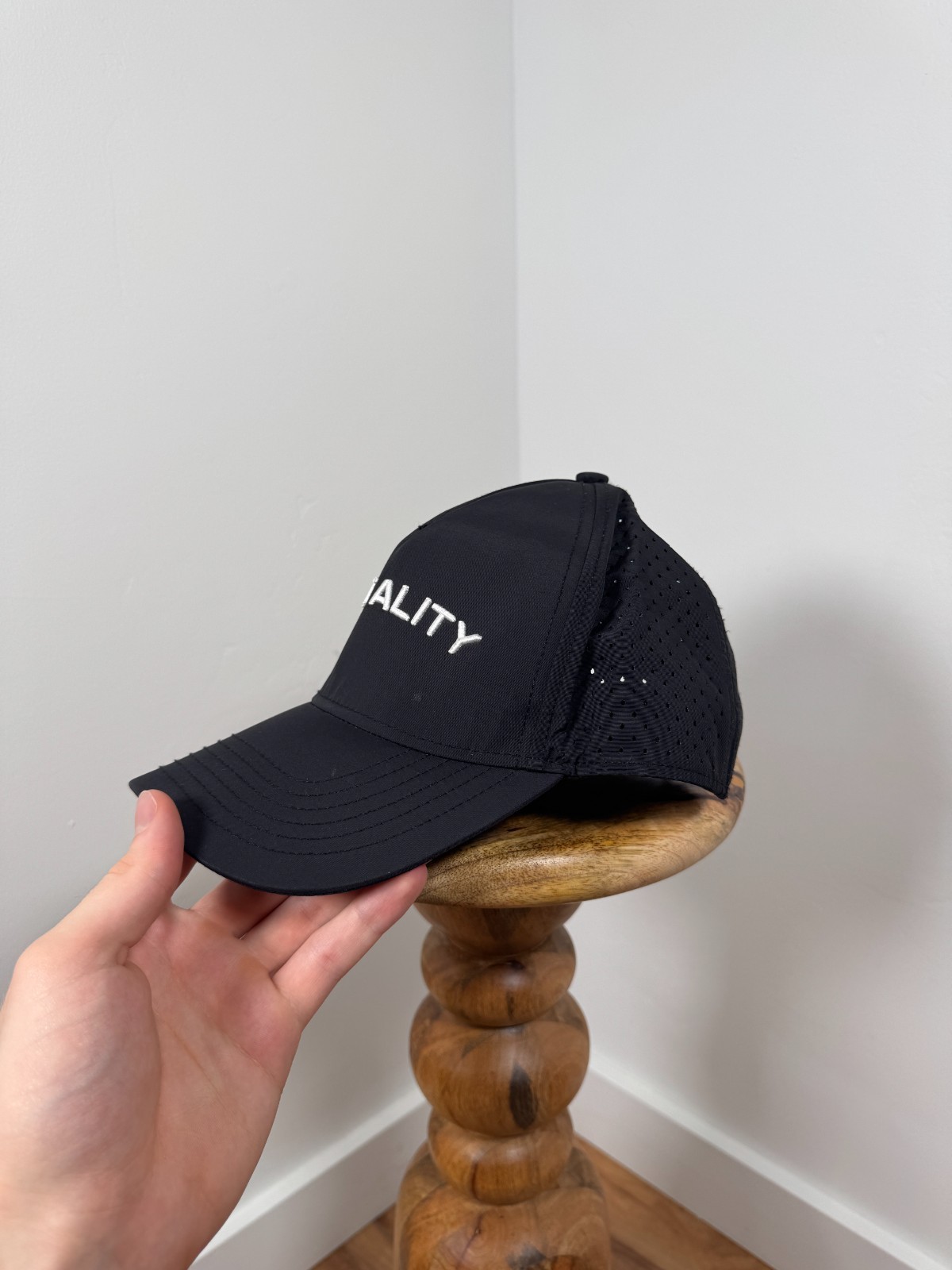 Mentality Black Baseball Cap Performance Golf Hat… - image 2