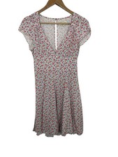 Denim & Supply Ralph Lauren mini Dress V Neck Mini Floral Flowy Cut Out Sz 8