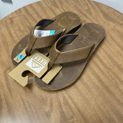 Reef Ojai Classic Thong Sandals Mens 9 Dark Brown Leather  display picture 2