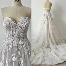 Sweetheart Sexy Bohemian Wedding Dresses Women Zipper Back A Line Sweep Train