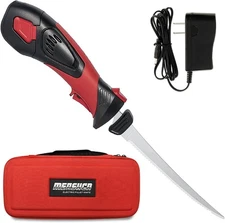 Cordless Electric Fillet Knife - 8-Inch Serrated Stainless Steel Blades with Non
