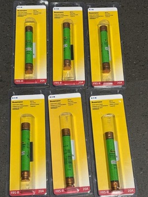 [Lot of 6] Bussmann FRS-R-20 Energy Efficient Time Delay RK5 Fuse 600VAC, 20A